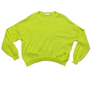 Blu Pepper Women's Green Knit Pullover Sweater Size L Long Sleeve Lightweight